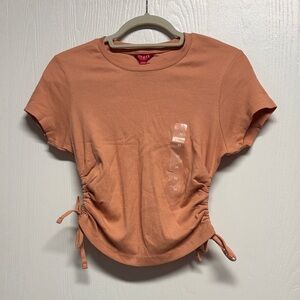 Guess Women's Peach Ruched Crop Top